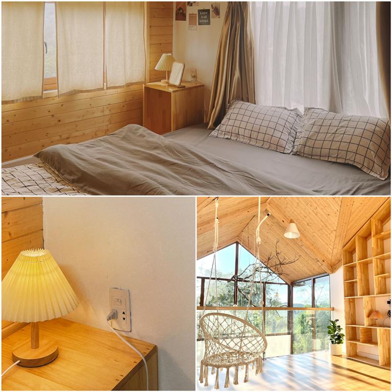 Phòng nghỉ tại Micasa - Cao Bằng Camping được thiết kế theo phong cách Bắc Âu, phòng nào cũng có cửa sổ thoáng rộng. 