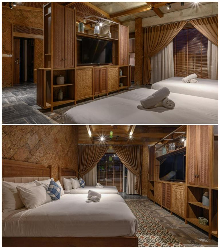 Phòng ngủ được thiết kế tinh tế và sang chảnh với các món nội thất làm từ gỗ cao cấp. (Nguồn: Internet)