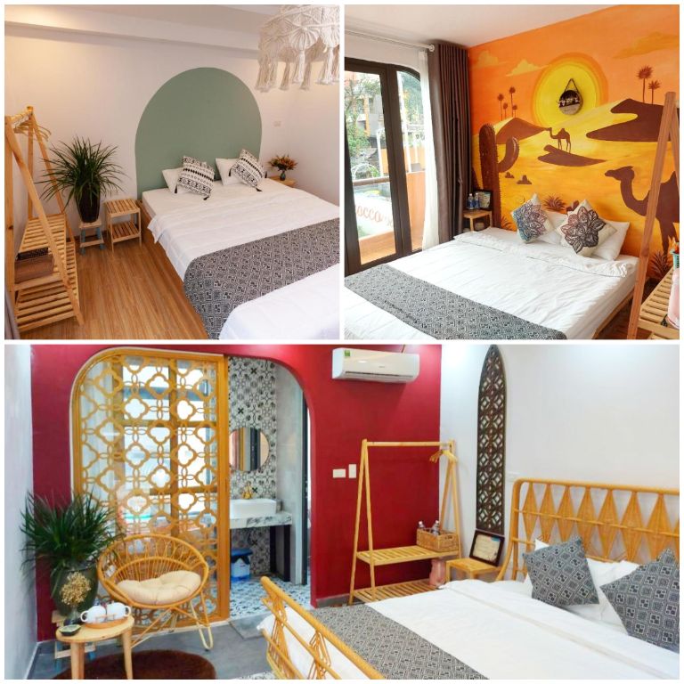 Hiện tại, Morocco Homestay cung cấp 3 loại phòng với thiết kế độc đáo, giúp du khách có thể tự do lựa chọn theo nhu cầu của mình.