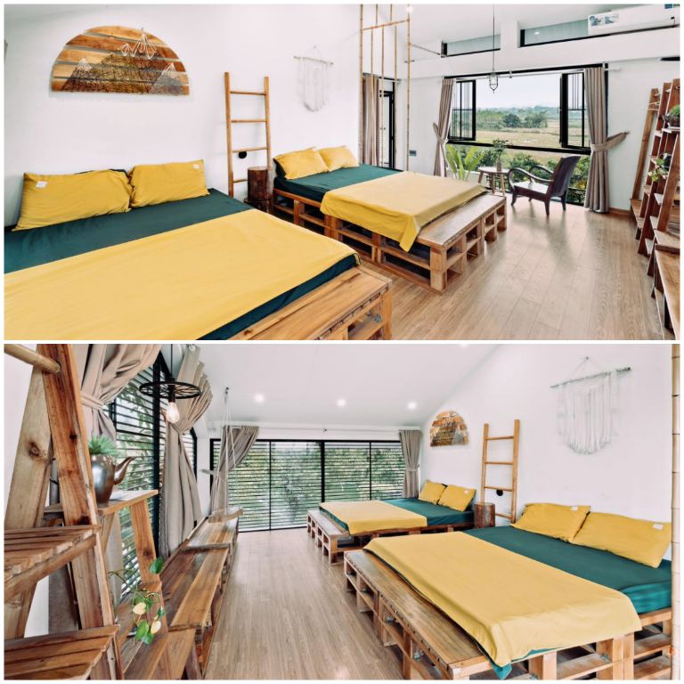 Mochi Room có thiết kế tường kính độc đáo, cho phép du khách ngắm trọn quang cảnh thiên nhiên thơ mộng ngay tại phòng ngủ. (Nguồn: Internet)