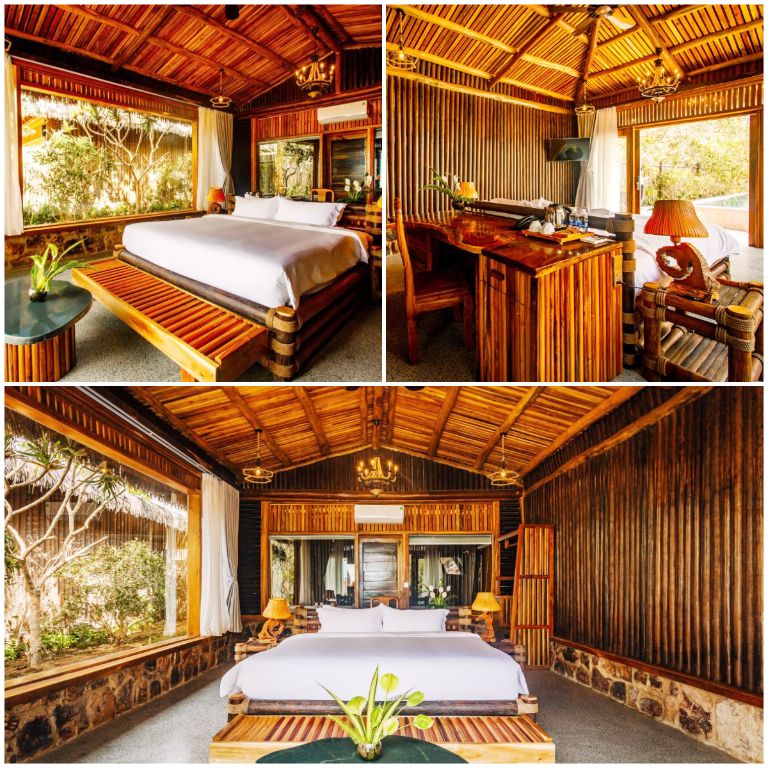 Villa Bay Front Ong Lang 1 Bedroom nổi bật với tone nâu cam và thiết kế cực bắt mắt (nguồn: facebook.com)