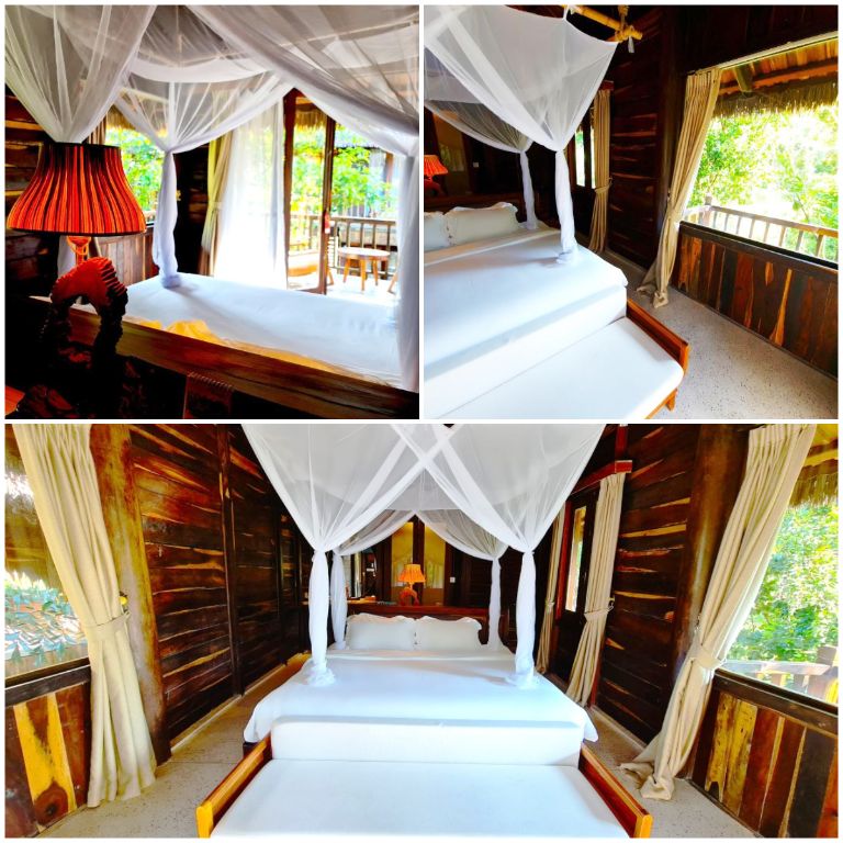 Phòng nghỉ Jungle Bungalow được lắp màn chống muỗi đảm bảo sự tiện nghi nhất dành cho bạn(nguồn: facebook.com)