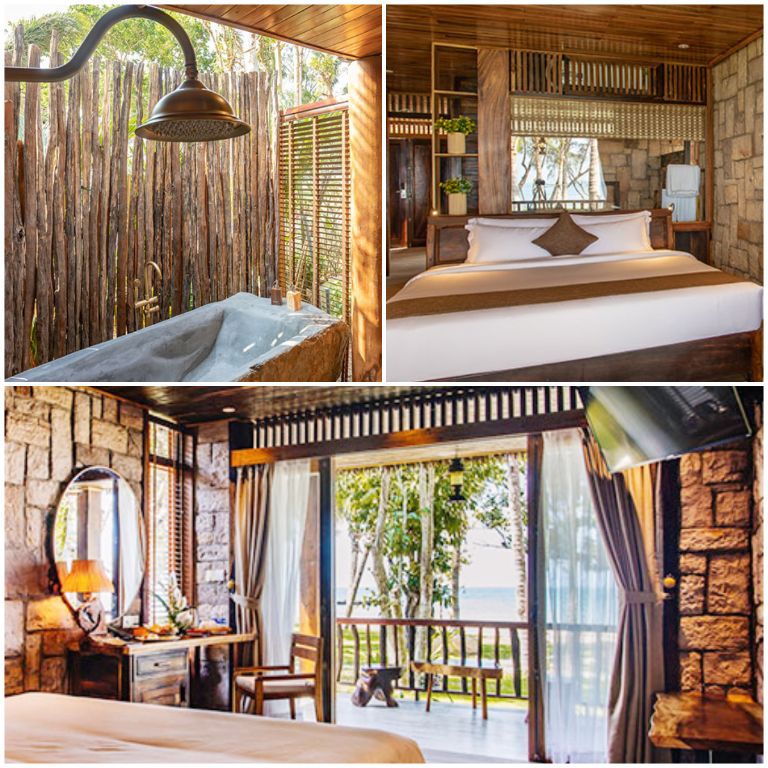 Villa Bay Front Ong Lang 2 Bedrooms mang tone be gỗ cùng tiện nghi đẳng cấp 5 sao (nguồn: facebook.com) 