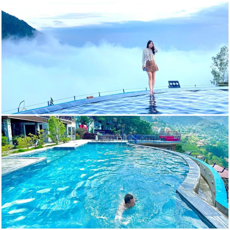 Bể bơi vô cực bốn mùa ngoài trời tại Poko Ecolodge Tam Đảo là một điểm nhấn độc đáo, với diện tích rộng lên đến 100m2 (nguồn: www.facebook.com)