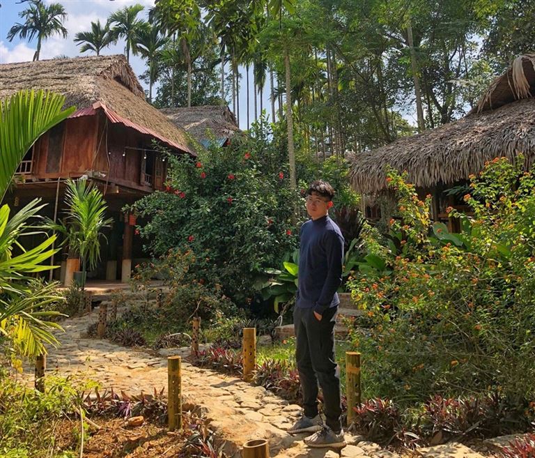 Bungalow hướng vườn tại Pù Luông Ecolodge có diện tích nhỏ nhưng là sự lựa chọn lý tưởng cho các cặp đôi nghỉ dưỡng tại đây.