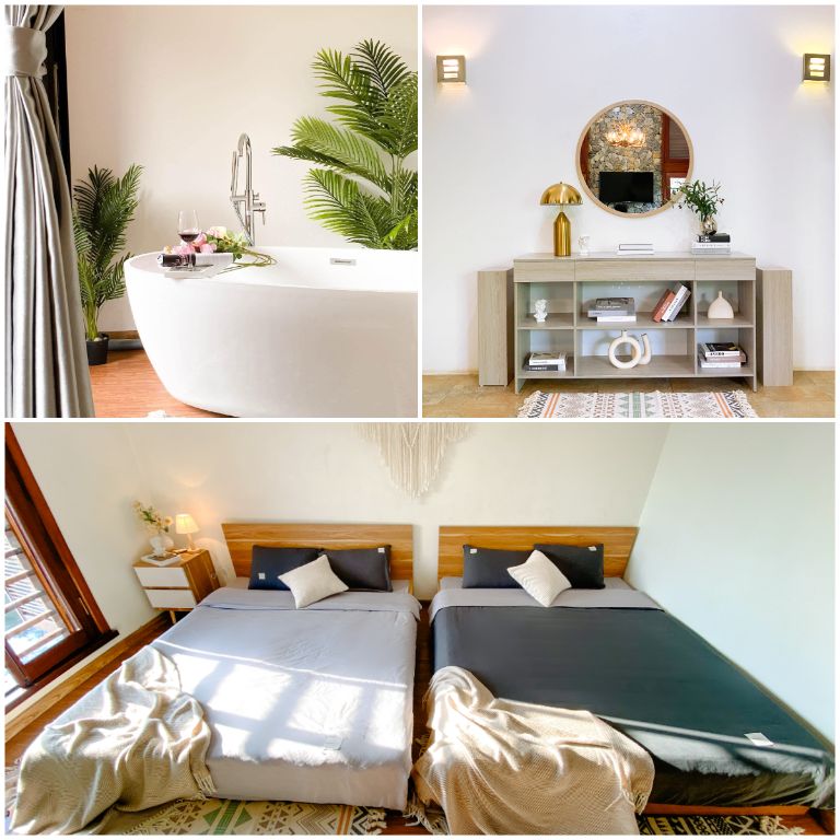 Những căn phòng hiện đại mang tông màu trắng đặc trưng sẽ đem đến cho bạn một kỳ nghỉ thoải mái và đáng nhớ