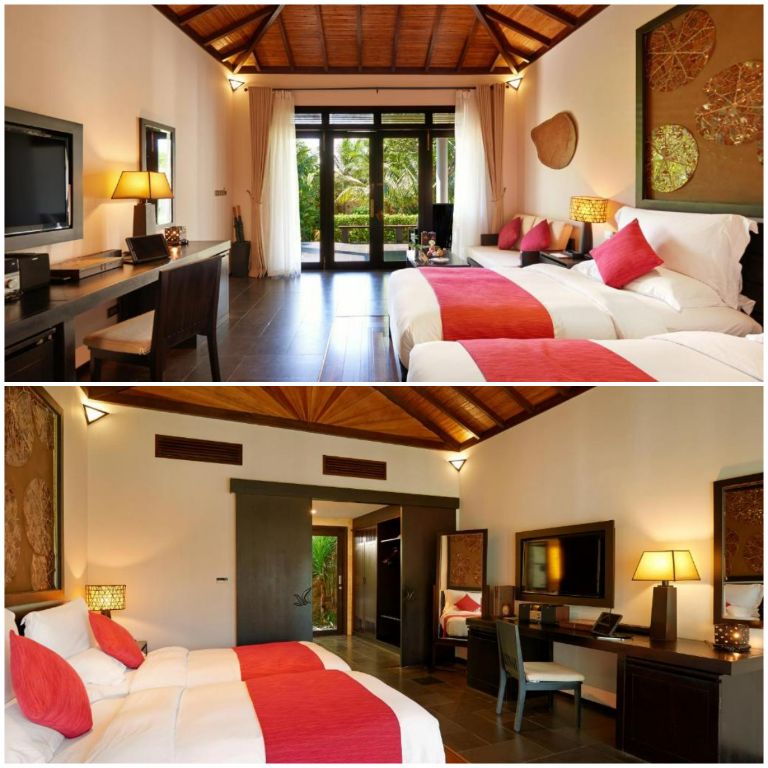 Các phòng ngủ hạng Deluxe của Amiana Resort Nha Trang sẽ mang đến cho bạn không gian nghỉ tiện nghi với nhà vệ sinh khép kín với khu vực ban công thoáng rộng. 