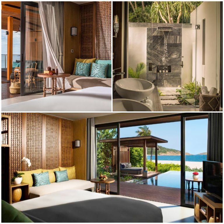 Phòng ngủ Biệt thự Anantara Beachfront Pool thiết kế theo không gian xanh thoáng mát (nguồn: booking.com)