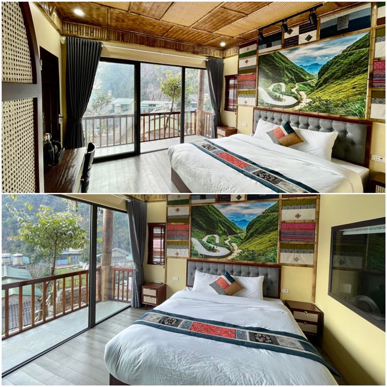 Phòng bungalow Deluxe có diện tích rộng rãi và thoải mái phù hợp với cặp đôi và gia đình nhỏ. 