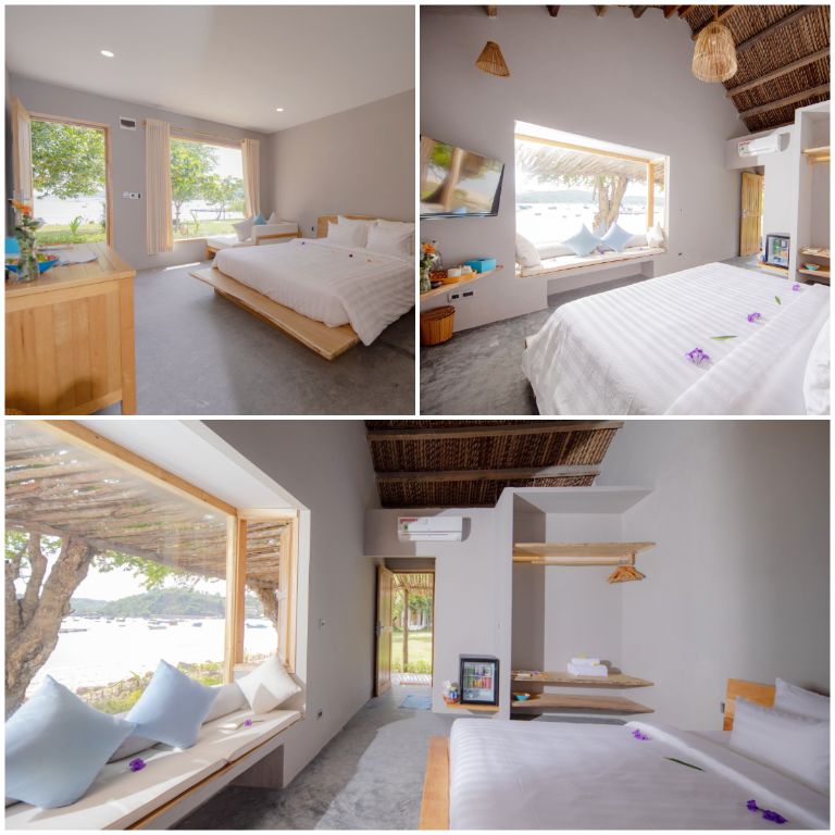 Nhất Tự Sơn Resort Phú Yên sở hữu hệ thống phòng nghỉ được thiết kế đơn giản theo tông trắng (nguồn: facebook.com)