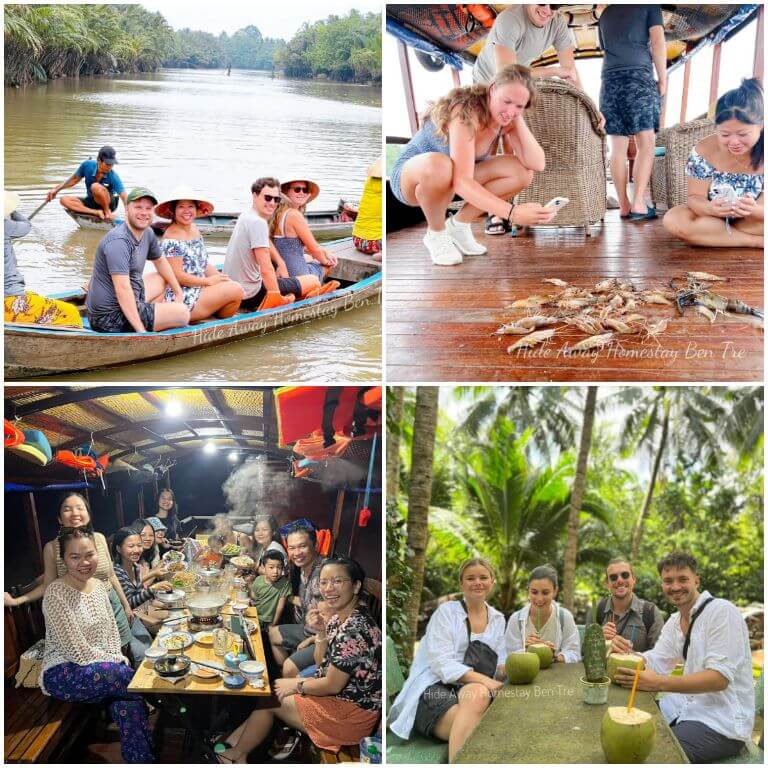 Đa dạng các trải nghiệm như chèo thuyền ngắm cảnh sông, học làm các đồ đặc sản.., được cung cấp tại Mekong Tour. (nguồn: facebook.com)