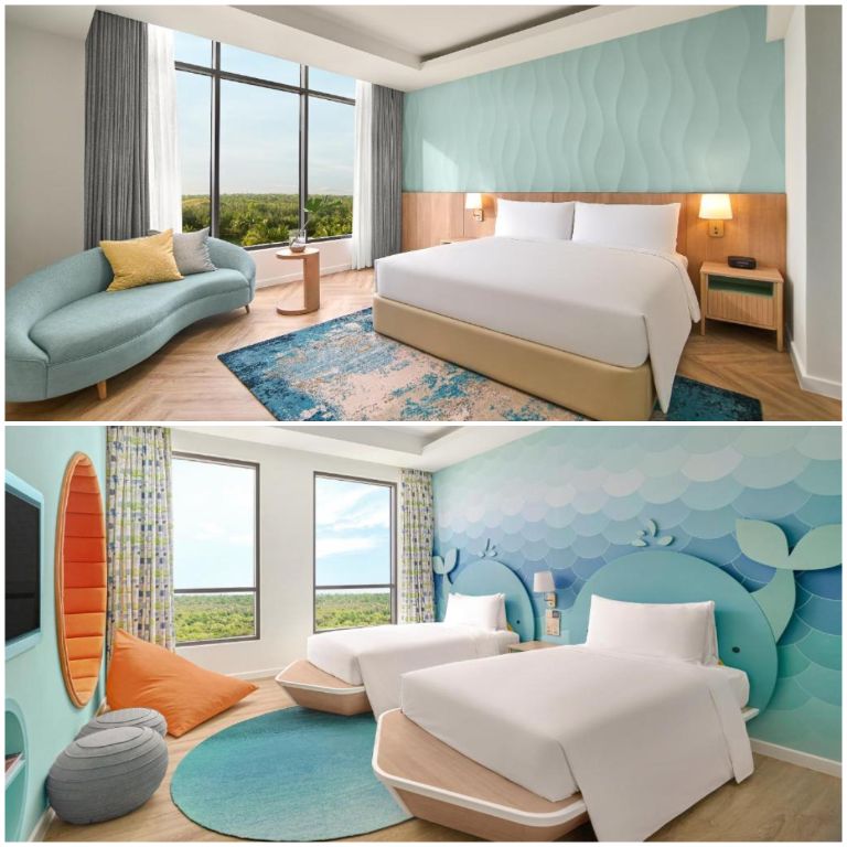 Suite 2 phòng ngủ chủ đề biển mang đậm hơi thở biển cả với hoạ tiết trang trí xinh xắn (nguồn: booking.com)