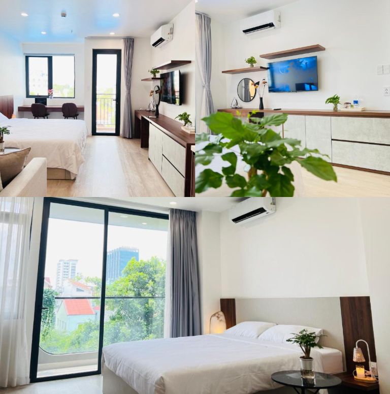 Phòng ngủ tại Amanda Boutique Binh Duong thiết kế theo thiên hướng xanh mang lại không gian thư giãn (nguồn: booking.com)