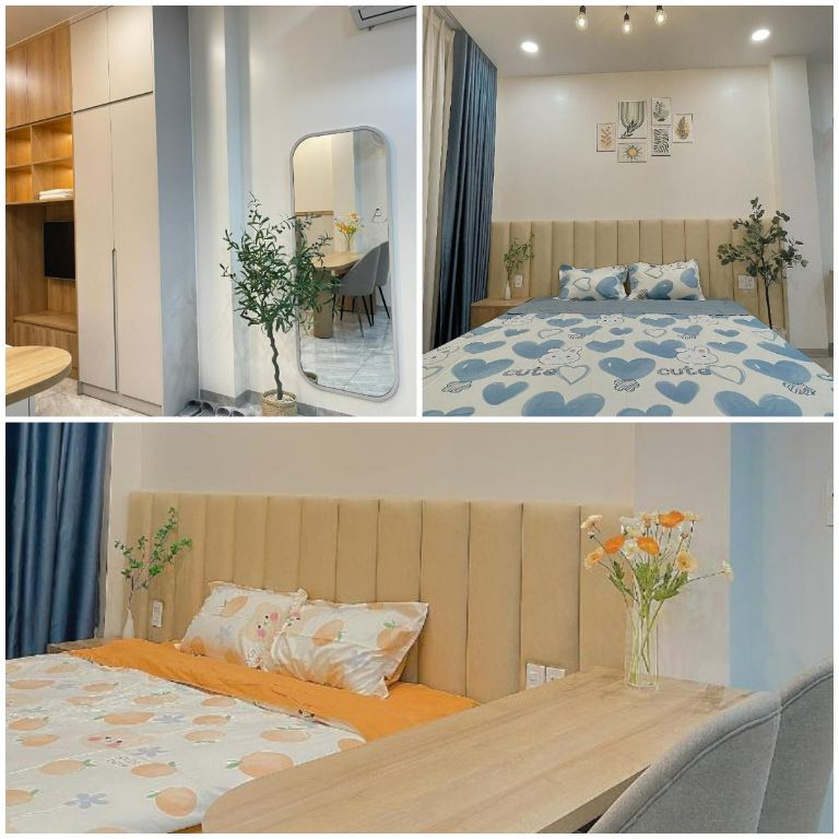Phòng ngủ được thiết kế và được kê 1 chậu cây xanh mang đến không gian nghỉ dưỡng xanh và thư giãn (Nguồn ảnh: Booking.com)