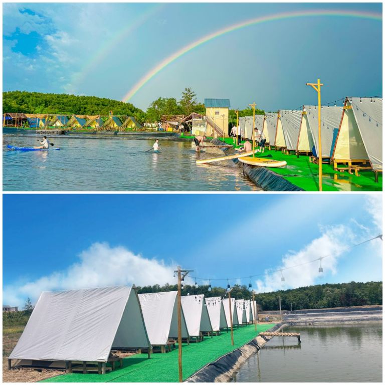 Dịch vụ chèo SUP và hoạt động cắm trại ngay bên bờ sông Cần Giờ giúp cho du khách có những giây phút cực chill và có thể ngắm cảnh đẹp. (Nguồn ảnh: booking.com)