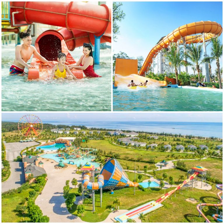Đặc biệt, resort còn có 1 công viên nước giải trí, cho phép du khách tha hồ trải nghiệm các trò chơi dưới nước hấp dẫn. (Nguồn: Internet)