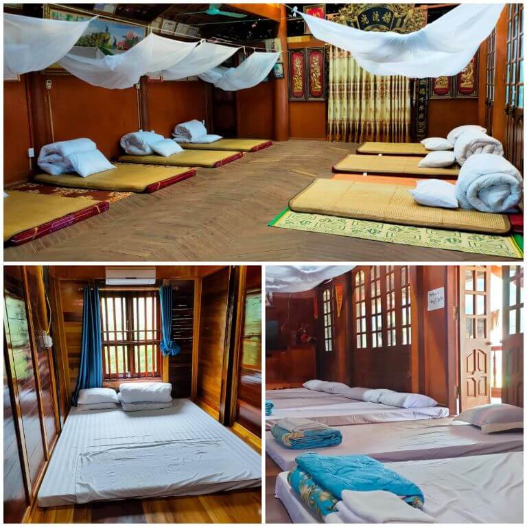 Phòng nghỉ tại Homestay Ngọc Bích có giá thuê phòng 100.000đ/người/giường thích hợp cho khách đoàn 
