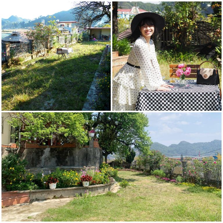 Căn villa sở hữu khu vườn tuyệt đẹp với các khóm hoa rực rỡ, mang đến góc check-in sống ảo thơ mộng như ở Đà Lạt. (Nguồn: Internet)