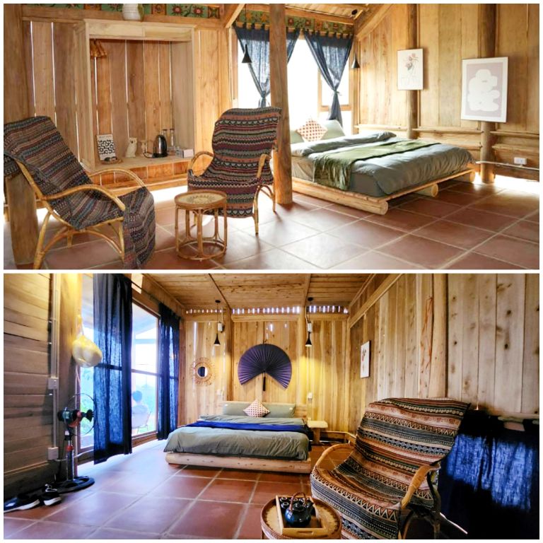 Phòng ngủ 2-4 người được thiết kế và trang trí đẹp mắt với các món đồ decor thổ cẩm làm điểm nhấn đặc sắc. (Nguồn: Internet)