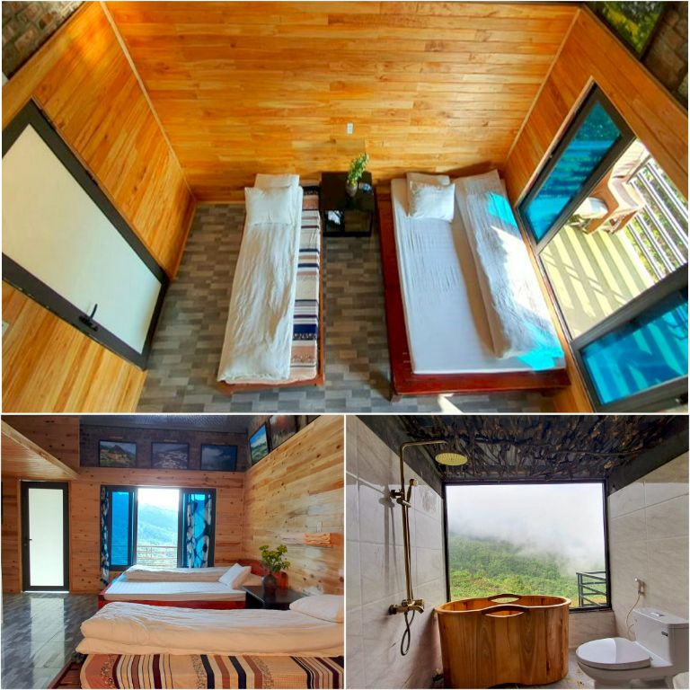 Phòng nghỉ luôn được vệ sinh sạch sẽ là điểm cộng lớn của homestay Lào Cai Y Tý Clouds.