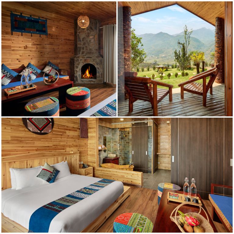 Điểm độc đáo của phòng ngủ tại homestay Lao Chải Sapa này là có thiết kế các lò sưởi đốt củi theo kiểu đặc trưng của dân tộc vùng núi cao ngay trong phòng 