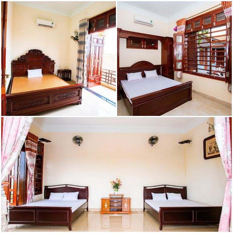 Mỗi phòng tại Hải Hậu Homestay có không thoáng đãng, đều được trang bị giường King size và các tiện ích khác. (nguồn: facebook.com)