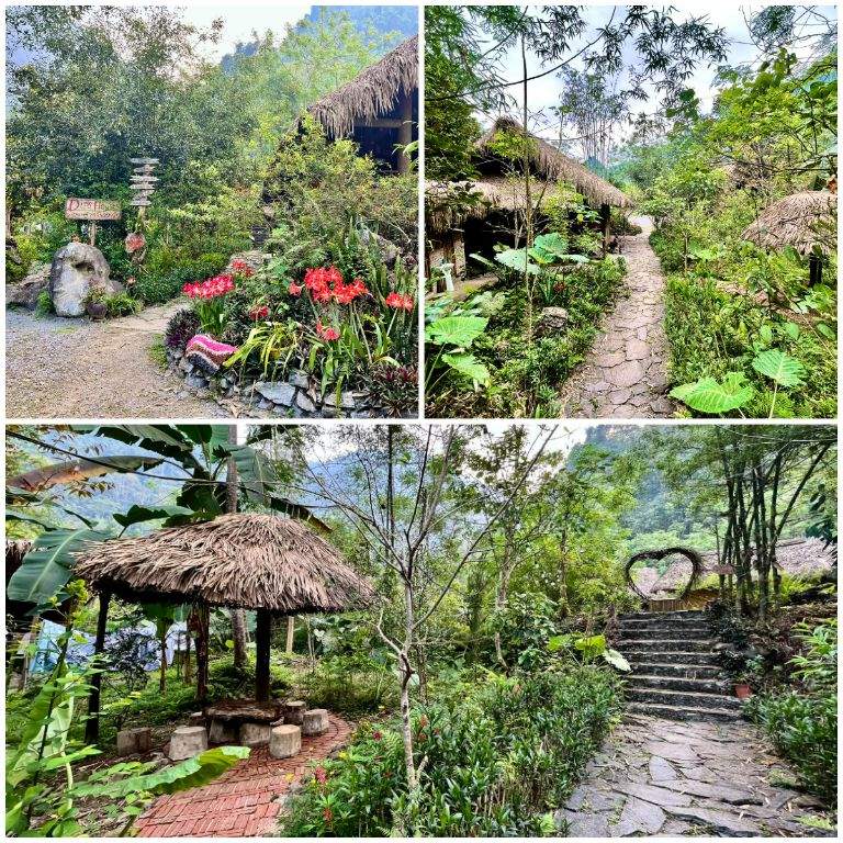 Các lối đi trong homestay đều được bao phủ bởi mảng thiên nhiên phong phú, tạo nên khung cảnh thơ mộng như trong vườn cổ tích. (Nguồn: Internet)