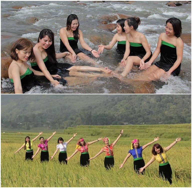 Du khách yêu thích các tour trải nghiệm, khám phá bản làng như tắm suối, thăm đồng do homestay tổ chức. 