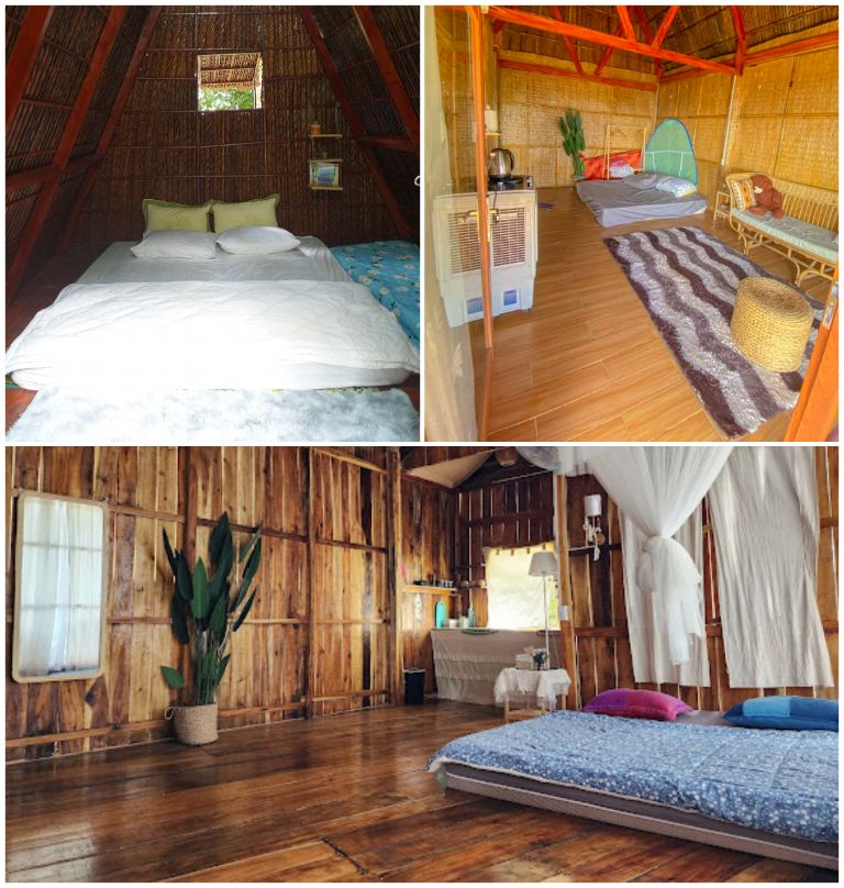 Phòng ngủ tại home được trang trí bằng những món đồ làm từ gỗ, tre, tạo cảm giác bình dị và ấm cúng. (Nguồn: Internet)