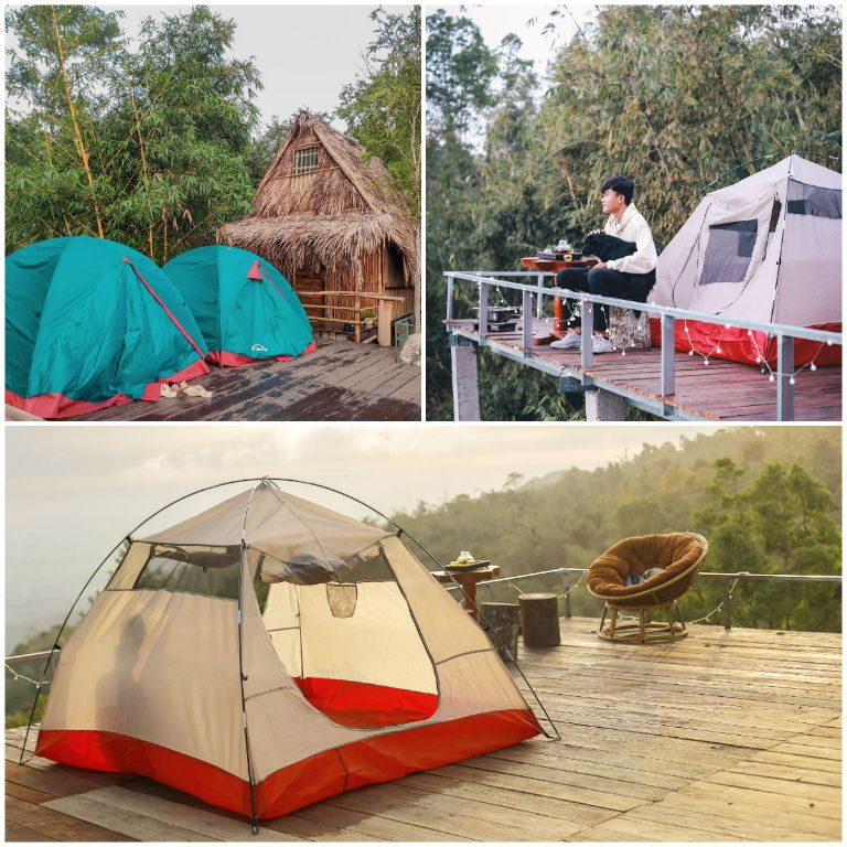 Trong khuôn viên homestay có nhiều khu đất trống để du khách có thể thoải mái dựng lều trại và ngủ qua đêm. (Nguồn: Internet)