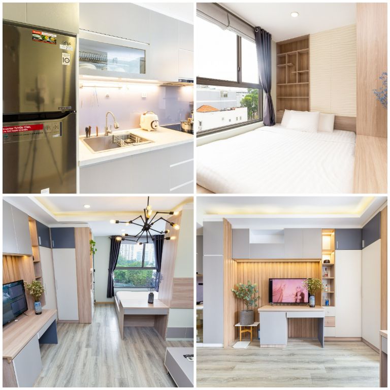 Các phòng ngủ của homestay Phú Nhuận này được trang bị đầy đủ tiện nghi và có thiết kế hiện đại, trẻ trung năng động.  (Nguồn ảnh: Facebook.com)