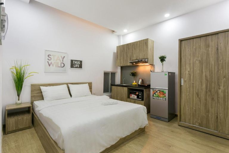 Cactusland Apartment là hệ thống các căn hộ có diện tích từ 24 - 32m2 rộng rãi phù hợp cho nhóm khách từ 2 - 4 người lưu trú. (Nguồn ảnh: booking.com)