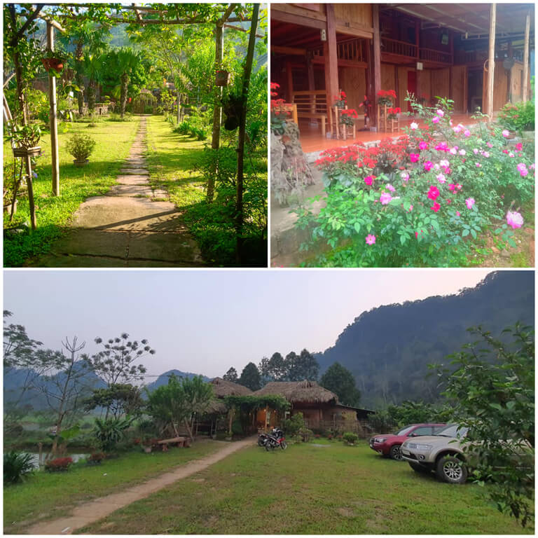 Không gian tại Homestay Thức Như ngập tràn hoa lá (Nguồn: Facebook.com)