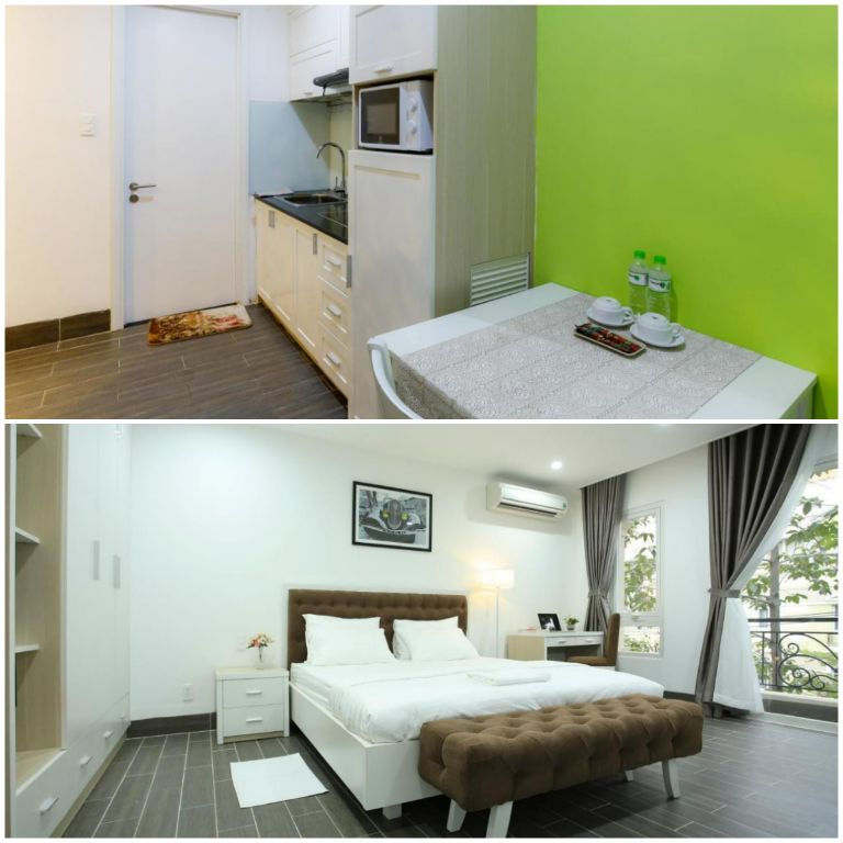 Phòng ngủ của homestay Quận 7 Sài Gòn này rất rộng lên đến khoảng 35m2 - 40m2 phù hợp cho các cặp đôi hoặc gia đình 2 người lớn và 1 trẻ em dưới 6 tuổi (Nguồn ảnh: Booking.com)