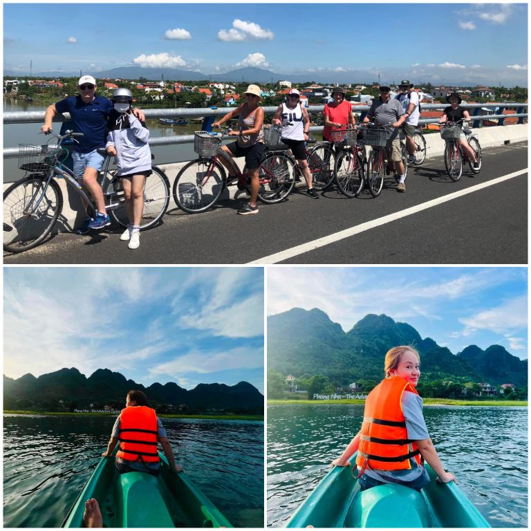 Dịch vụ chèo thuyền kayak và tour xe đạp cũng được du khách vô cùng ưa thích tại homestay Quảng Bình này 