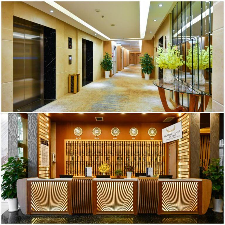 Khu vực hành lang và lễ tân có thiết kế rất sang trọng mang đến cho du khách cảm giác rất xa hoa