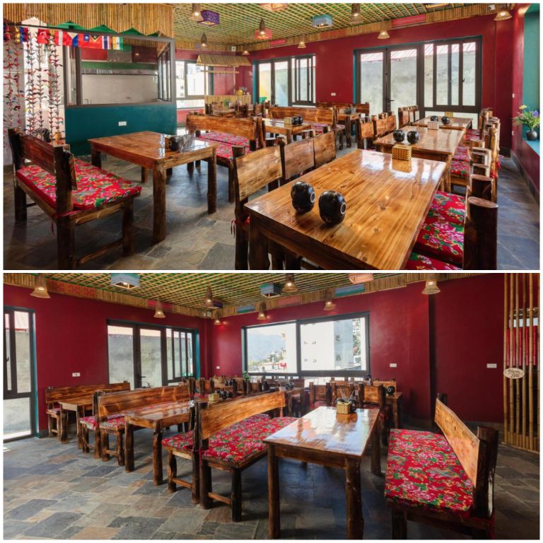 Khu vực nhà hàng rộng rãi luôn được dọn dẹp sạch sẽ để đảm bảo cung cấp không gian nghỉ dưỡng thoải mái tối đa cho khách hàng