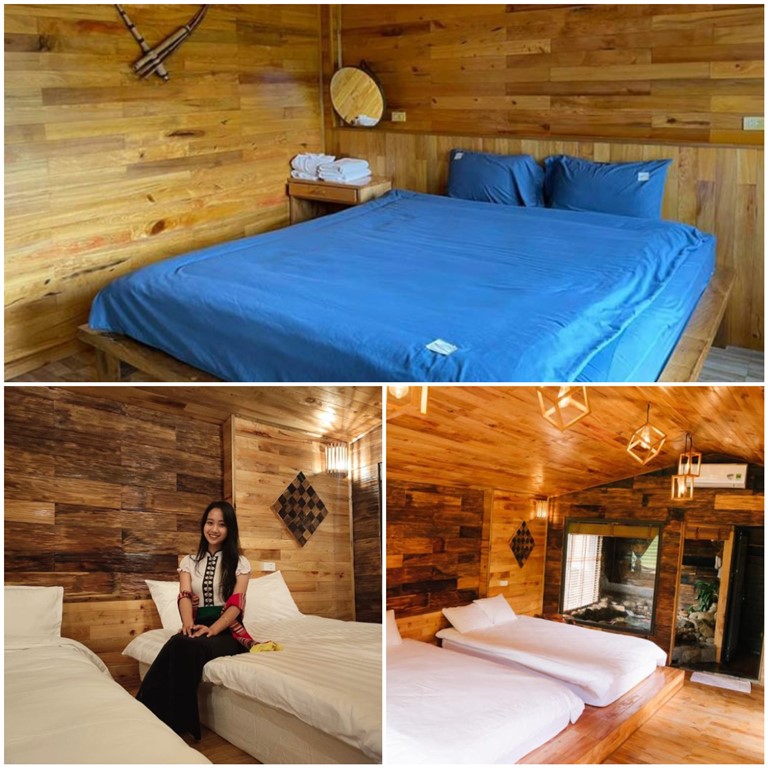 Homestay suối khoáng nóng Trạm Tấu Yên Bái sở hữu đa dạng các hạng phòng bungalow, dành cho nhiều đối tượng khách hàng.