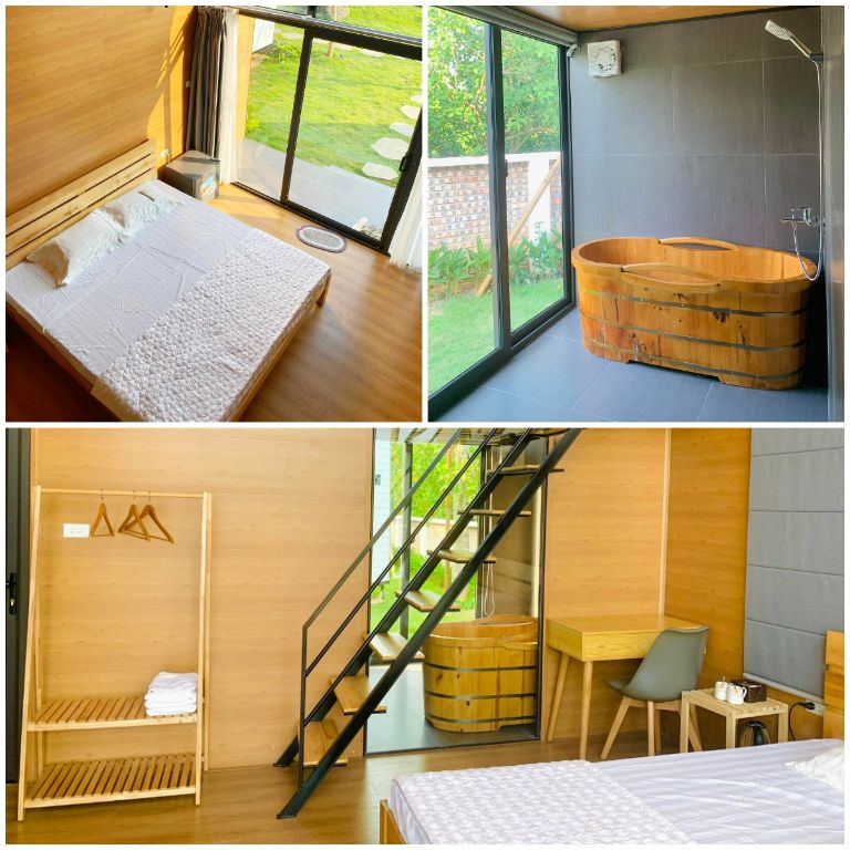 Phòng bungalow tại khu homestay có thiết kế độc đáo, mới lạ, thu hút sự tò mò của các bạn trẻ. (Nguồn: Internet)