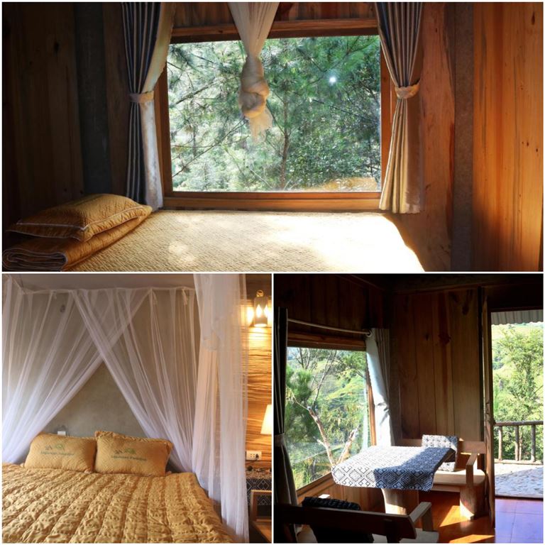 Các phòng nghỉ được thiết kế theo dạng bungalow, bằng gỗ là chủ yếu mang lại cảm giác ấm áp cho khách hàng. 