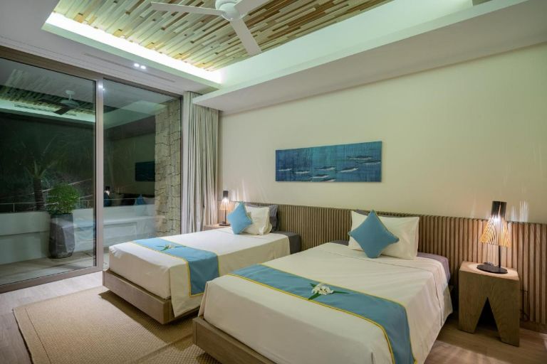 Phòng ngủ được trang bị 2 giường đơn phù hợp cho nhóm du khách từ 2 - 4 người lưu trú với mức giá rất phải chăng. 