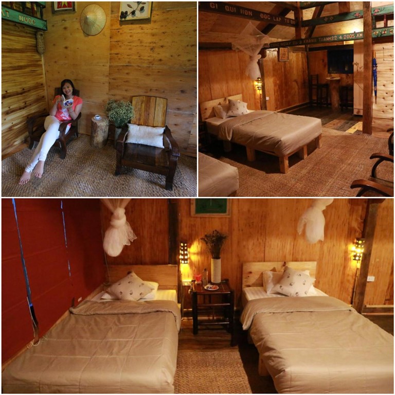 Homestay Mù Cang Chải EcoLodge có phòng 2 giường sở hữu ban công, lối ra vào riêng tư và vệ sinh khép kín.