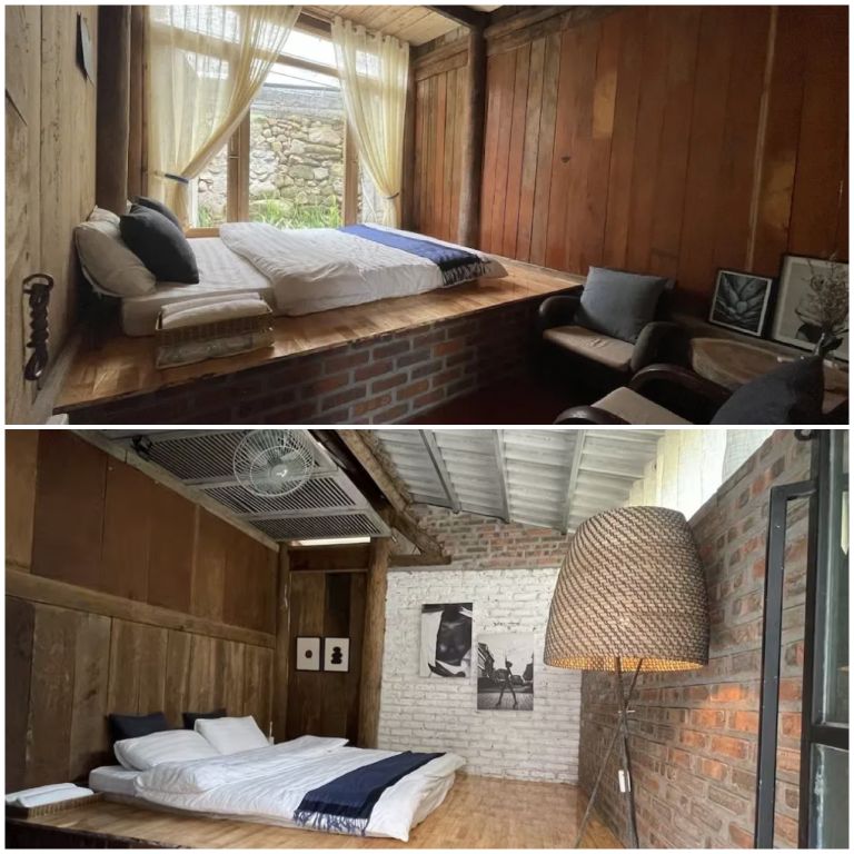 Hạng Phòng Giường Đôi mang kiến trúc nội thất tối gian với tông màu gỗ đồng điệu (nguồn: facebook.com)
