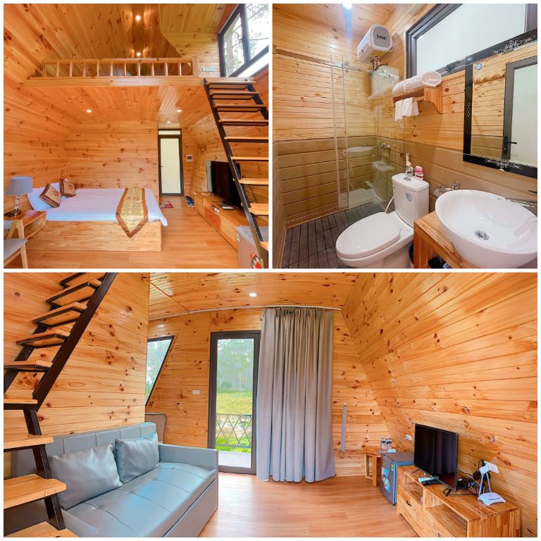 Căn hộ này tại homestay bao gồm 1 phòng khách, 1 phòng ngủ và 1 tầng gác mái, kèm theo đó là một phòng tắm khép kín, mang lại sự riêng tư tuyệt đối.