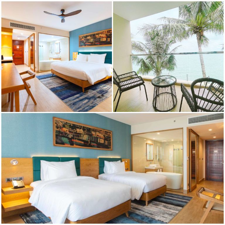 Phòng nghỉ tại Marina Resort Vũng Tàu thiết kế đương đại pha vẫn chi tiết decor cổ điển (nguồn: booking.com)