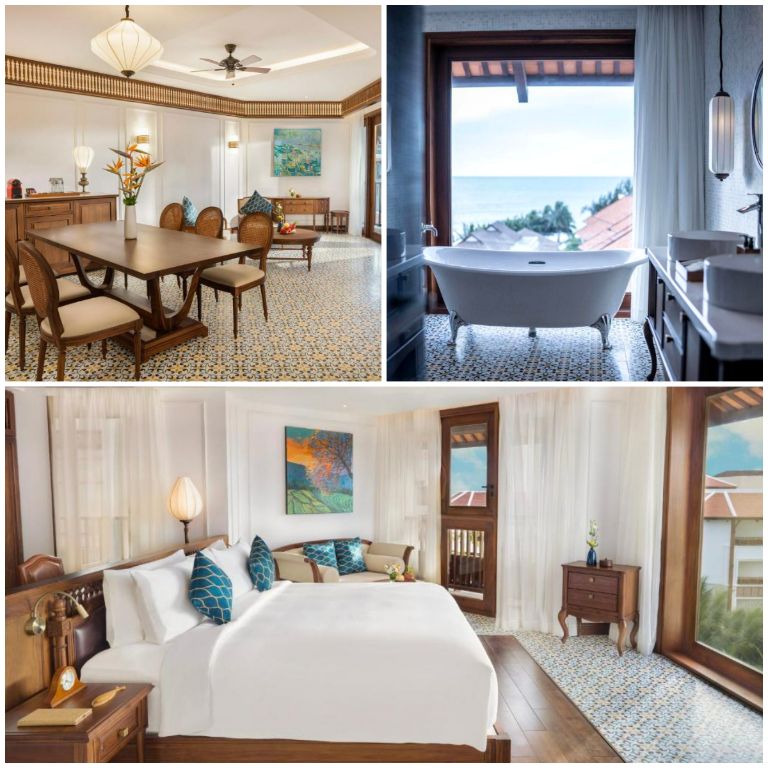 Suite tổng thống có tổng diện tích phòng hơn 120m2 và hạng phòng này có view bao quát khu vườn nhiệt đới và bãi biển tuyệt đẹp. (Nguồn: Internet)
