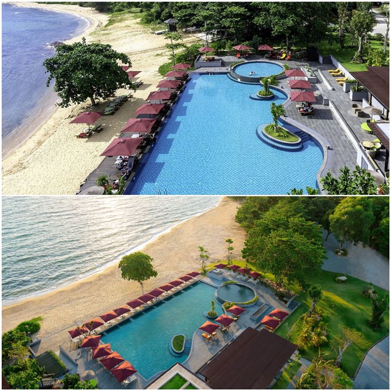 Resort Nam Nghi Phú Quốc sở hữu một bể bơi vô cực ngoài trời đẹp mắt và thoáng đãng với tầm nhìn ra biển. 