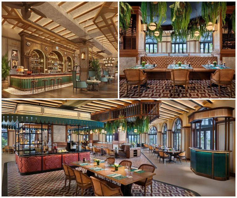Nhà hàng & bar có không gian rộng lớn và được thiết kế theo kiểu cổ điển, sang trọng với gam màu ấm làm chủ đạo. (Nguồn: Internet)