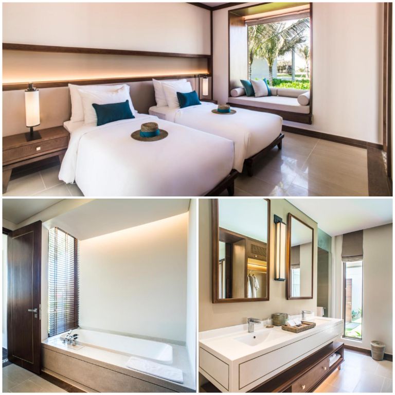 Phòng nghỉ của Maia Resort Quy Nhơn được thiết kế tối giản, với những tông màu trang nhã.