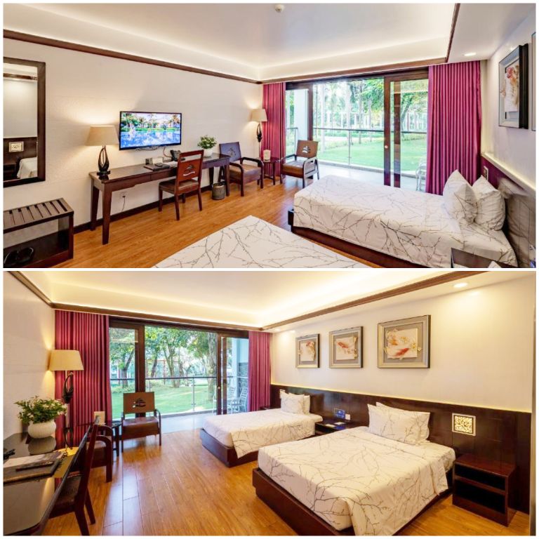 Phòng nghỉ Carmelina Beach Resort mang gam màu ấm với thiết kế cổ điển sang trọng (nguồn: booking.com)